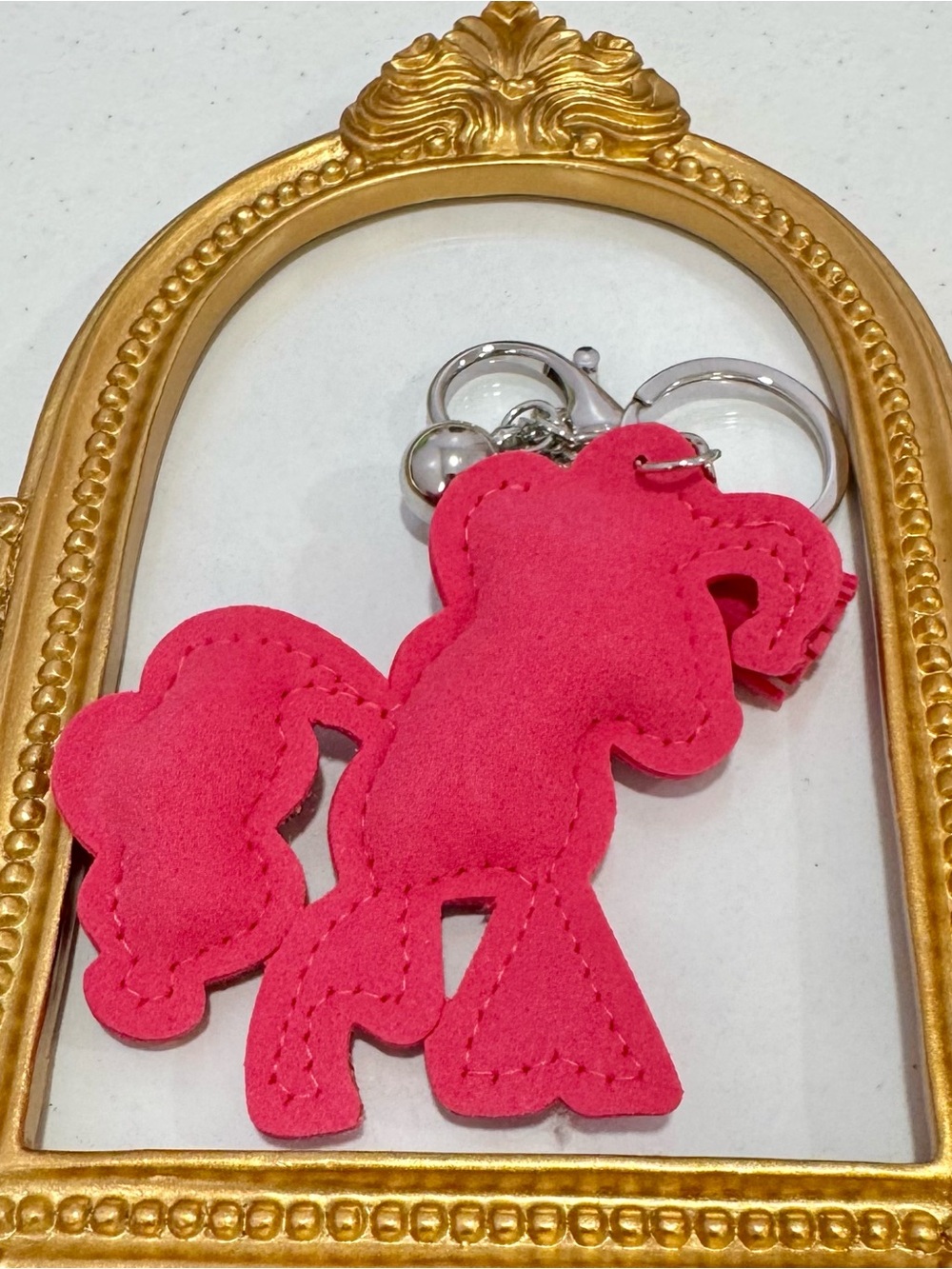 New Pink Rhinestone Pony Keychain Keychain - Picture 4 of 4